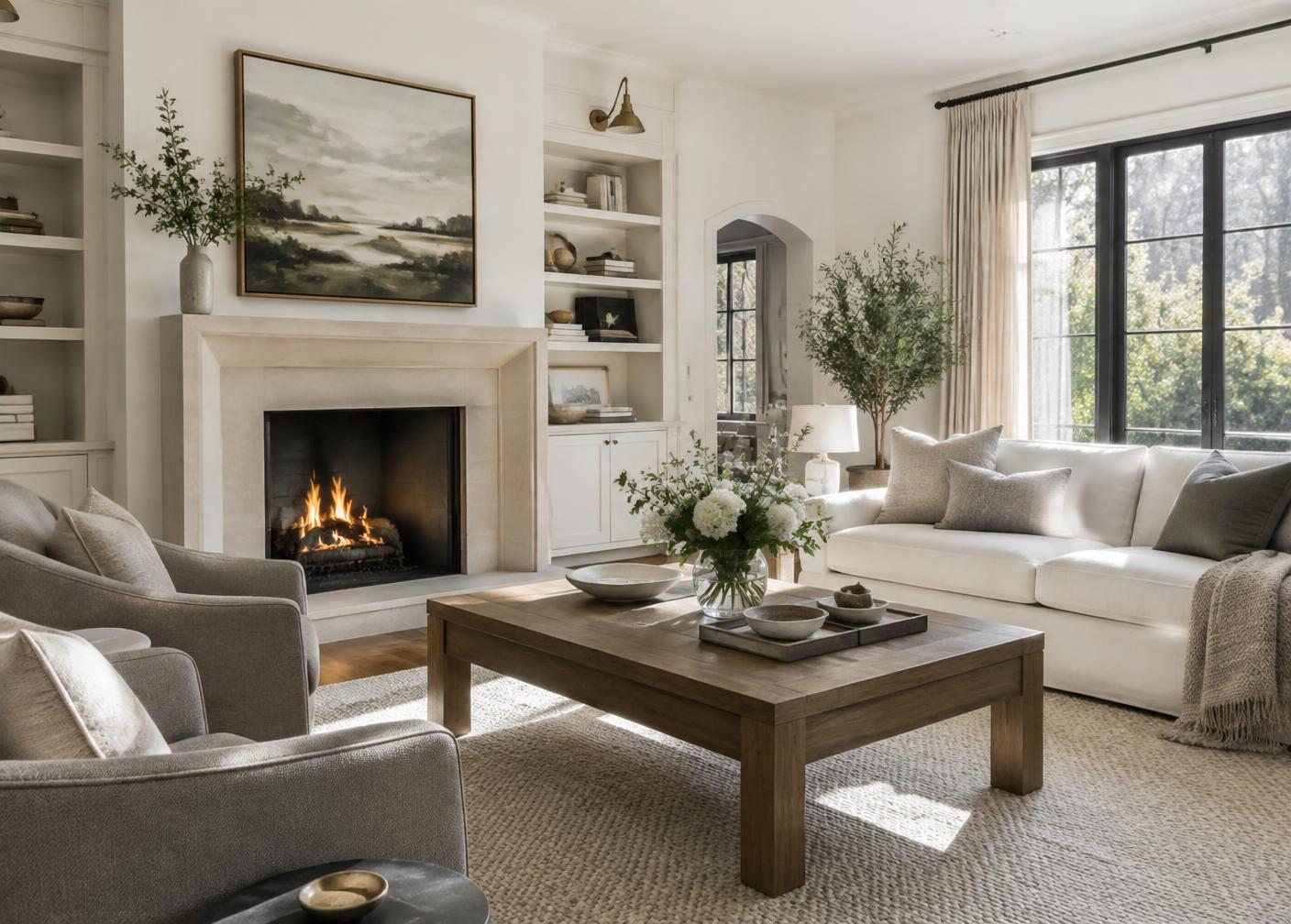 A calm, well-prepared living room ready for showings